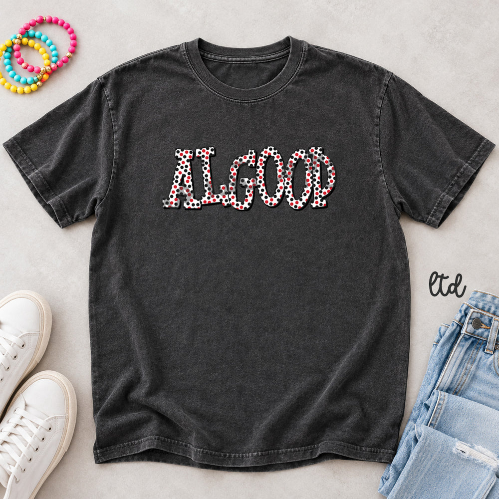 Algood Black Red Polka Dot Mascots DTF transfer mockup