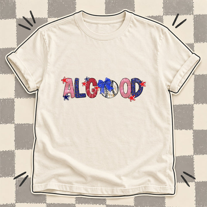 Algood Mixed Doodle Baseball Mascots – Red and Royal DTF transfer mockup