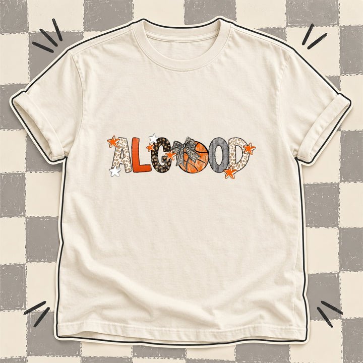 Algood Mixed Doodle Basketball Mascots – Orange and Brown DTF transfer mockup