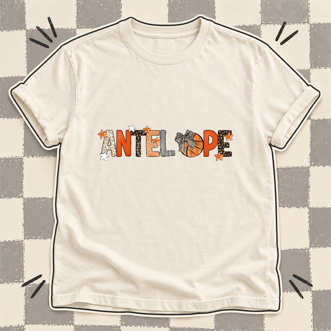 Antelope Mixed Doodle Basketball Mascots – Orange and Brown DTF transfer mockup