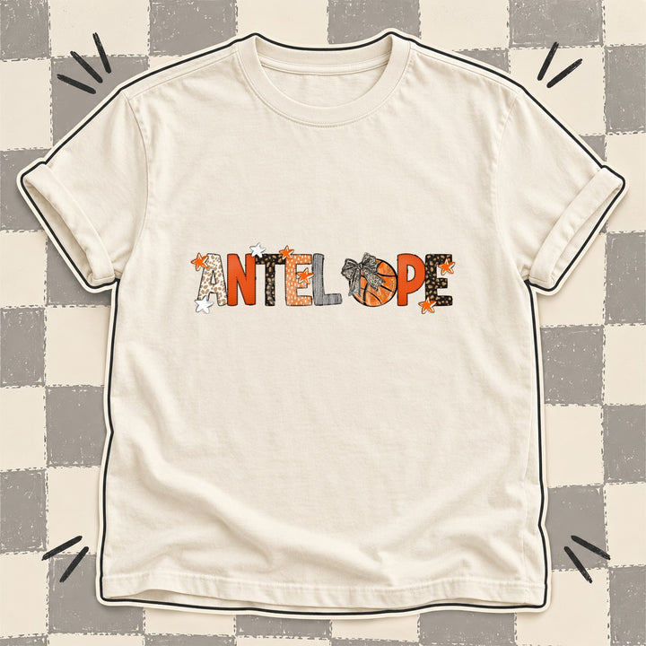 Antelope Mixed Doodle Basketball Mascots – Orange and Brown DTF transfer mockup