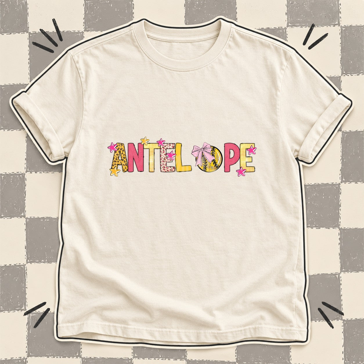 Mixed Doodle Softball Mascots – Sunshine Leopard Antelope design