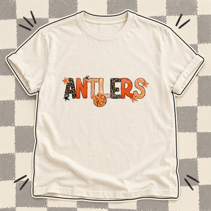 Antlers Mixed Doodle Basketball Mascots – Leopard Court DTF transfer mockup