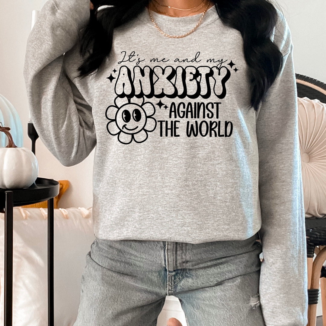 It's Me and My Anxiety Against the World Retro DTF transfer design – image 1