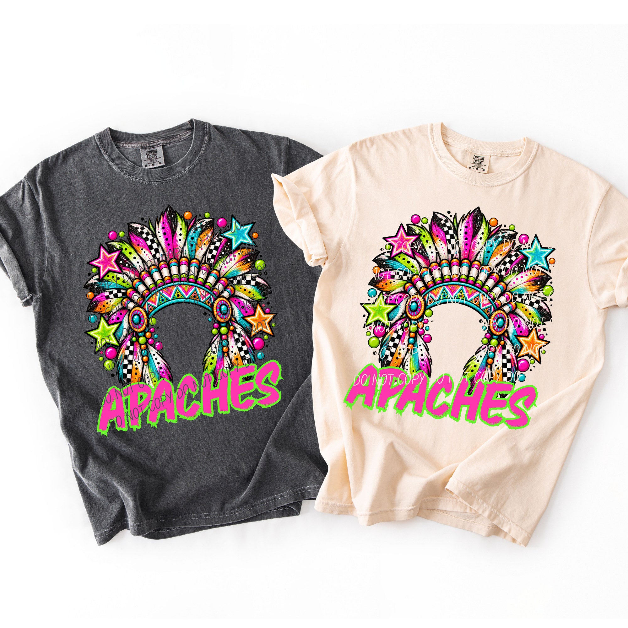 Neon Starstruck Mascots APACHES design