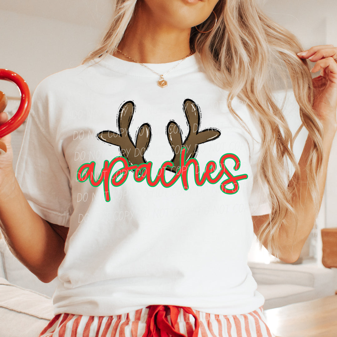 Apaches Reindeer mascot DTF transfer
