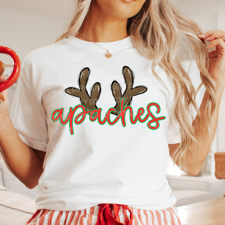 Apaches Reindeer mascot DTF transfer