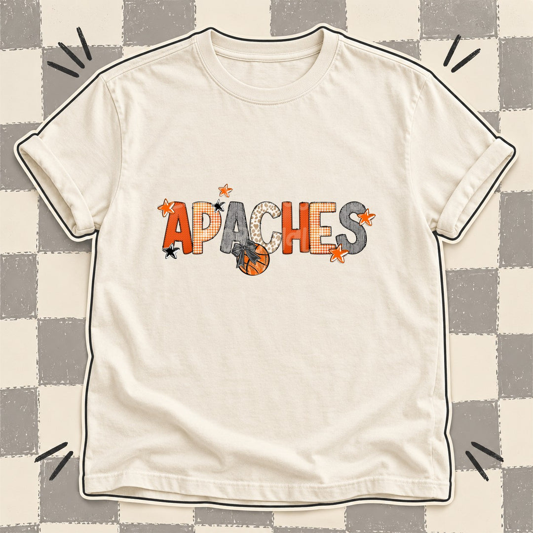 Apaches Mixed Doodle Basketball Mascots – Hoops Houndstooth DTF transfer mockup