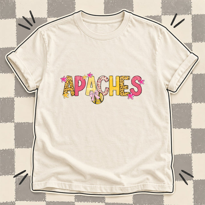 Apaches Mixed Doodle Softball Mascots – Sunshine Leopard DTF transfer mockup