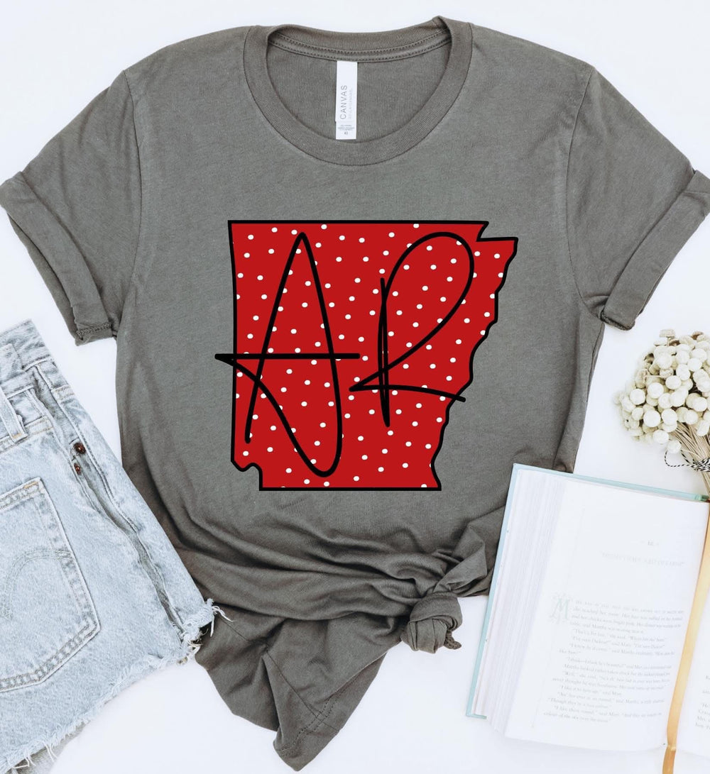 Ar Arkansas State Polka Dot DTF transfer design – image 1
