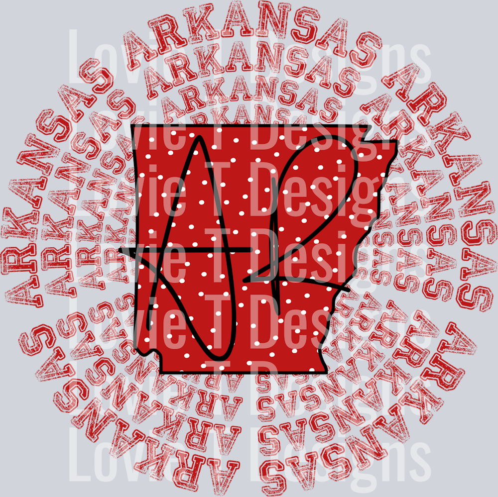 AR Arkansas State Spiral Polka Dot