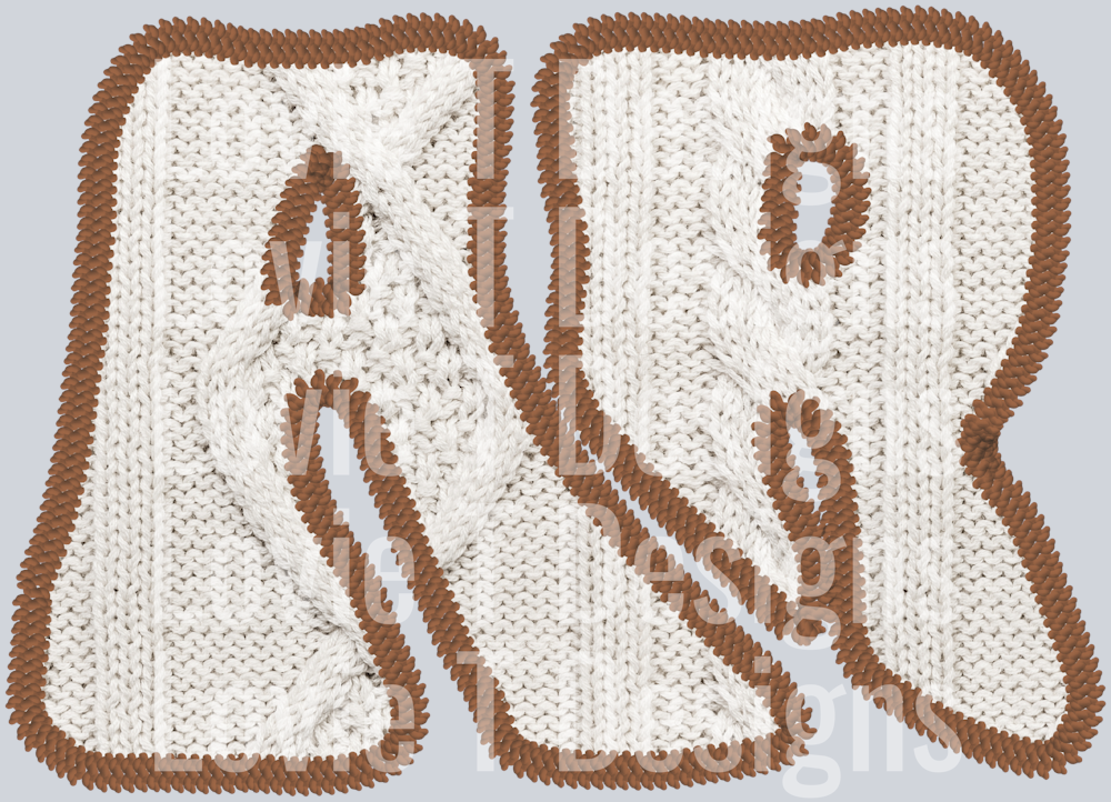 AR Sweater Patch Embroidery Cream Brown