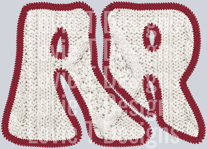 AR Sweater Patch Embroidery Cream Red