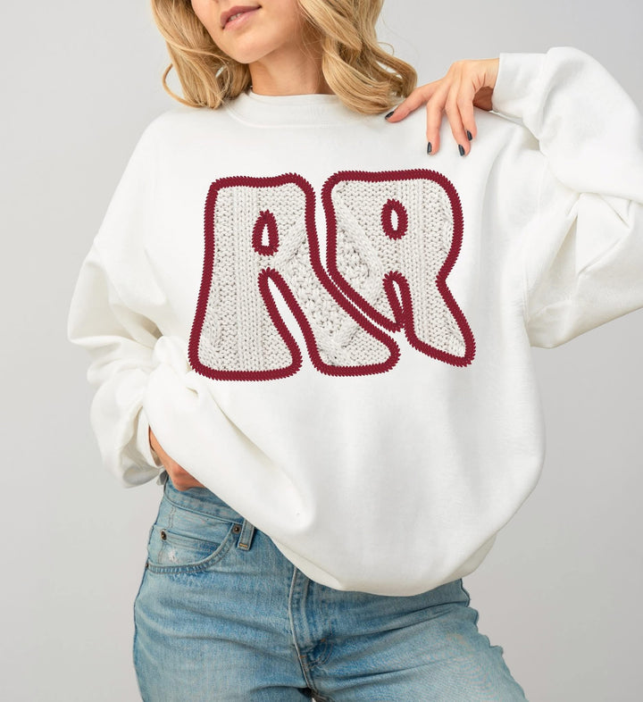 AR SWEATER PATCH EMBROIDERY CREAM RED