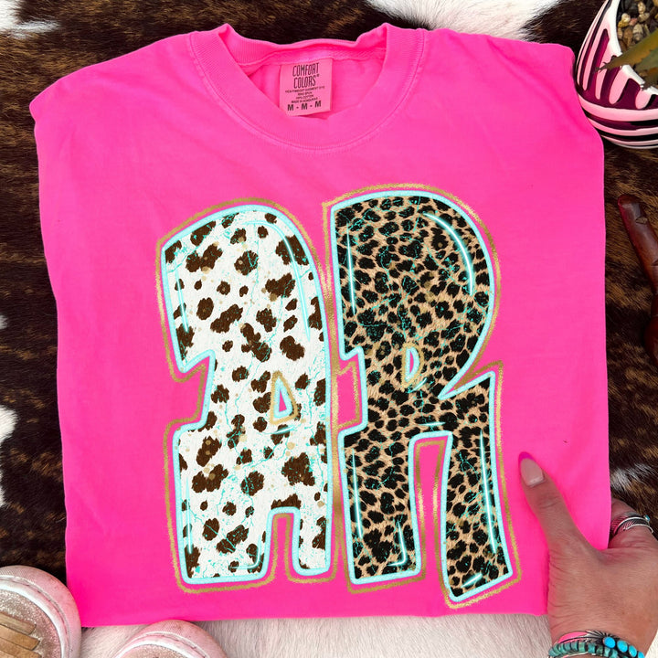 AR Turquoise Glow Gold Foil Western Leopard & Cow Print