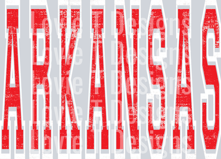 ARKANSAS RED AND WHITE VARSITY STYLE