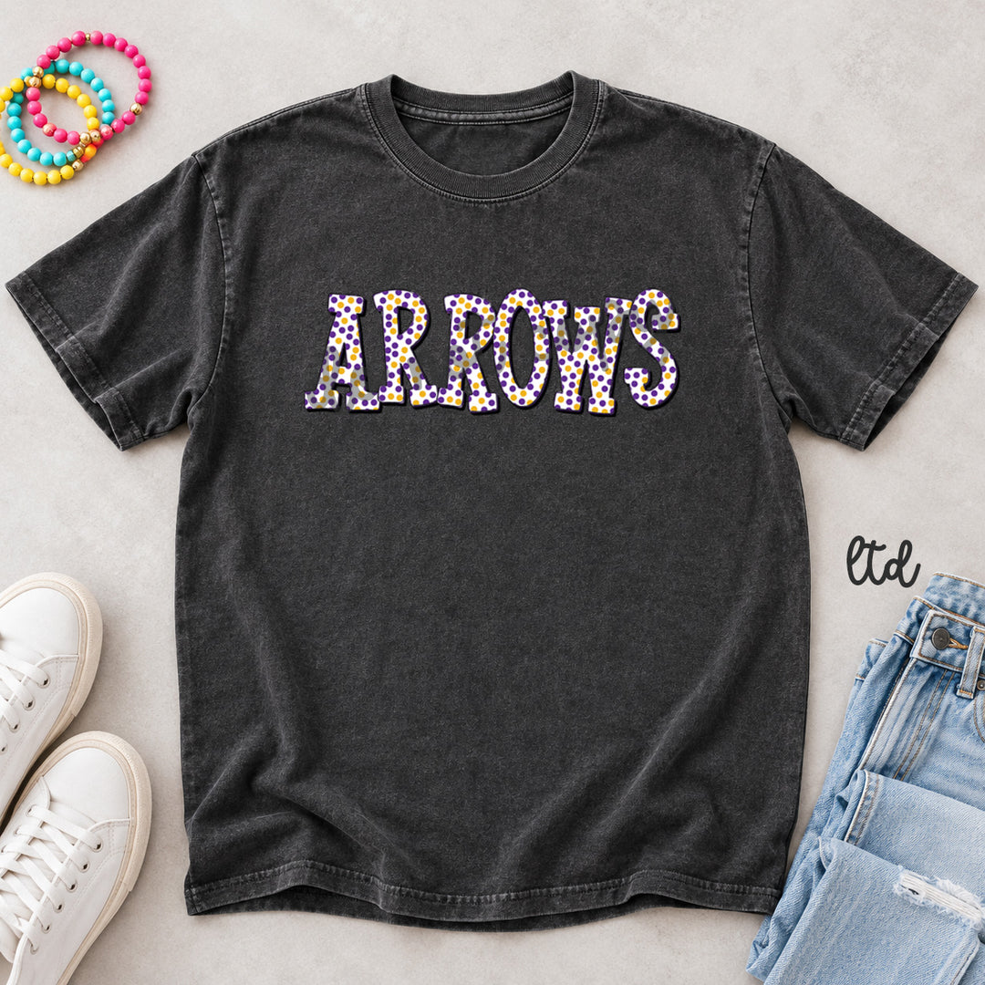 Arrows Purple Gold Polka Dot Mascots DTF transfer mockup