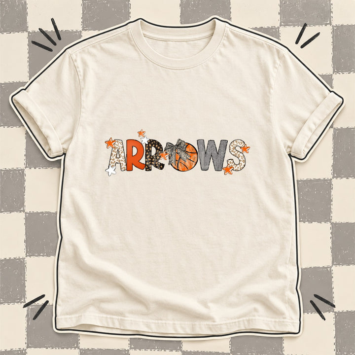 Arrows Mixed Doodle Basketball Mascots – Orange and Brown DTF transfer mockup