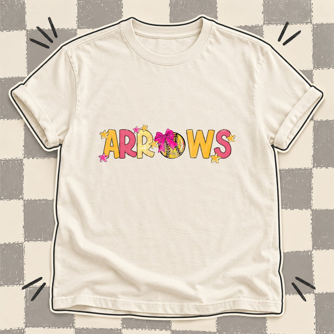 Arrows Mixed Doodle Softball Mascots – Stitched Softball DTF transfer mockup