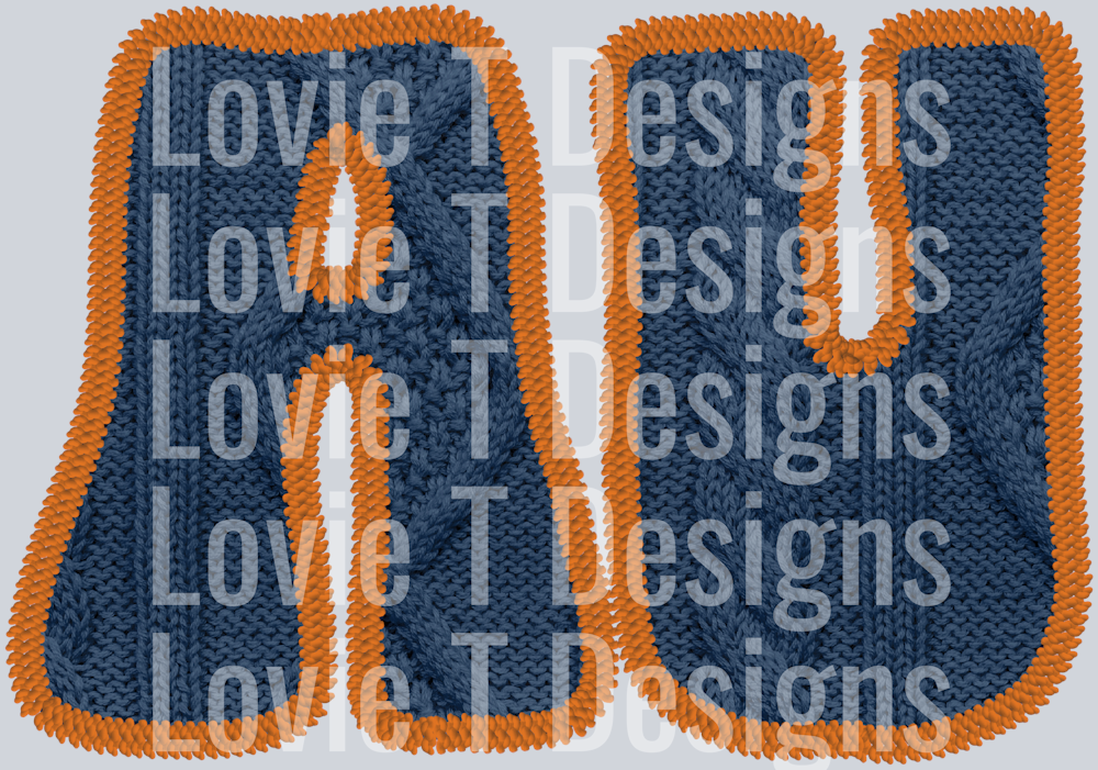 AU Auburn Sweater Patch Embroidery