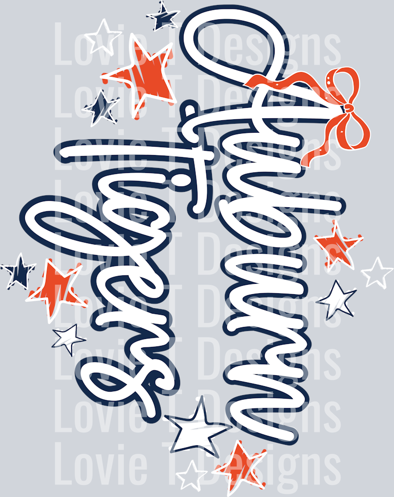 AUBURN TIGERS DOODLE FRAME MASCOTS FRONT