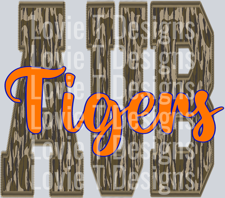 Auburn Woodland Camo Initials