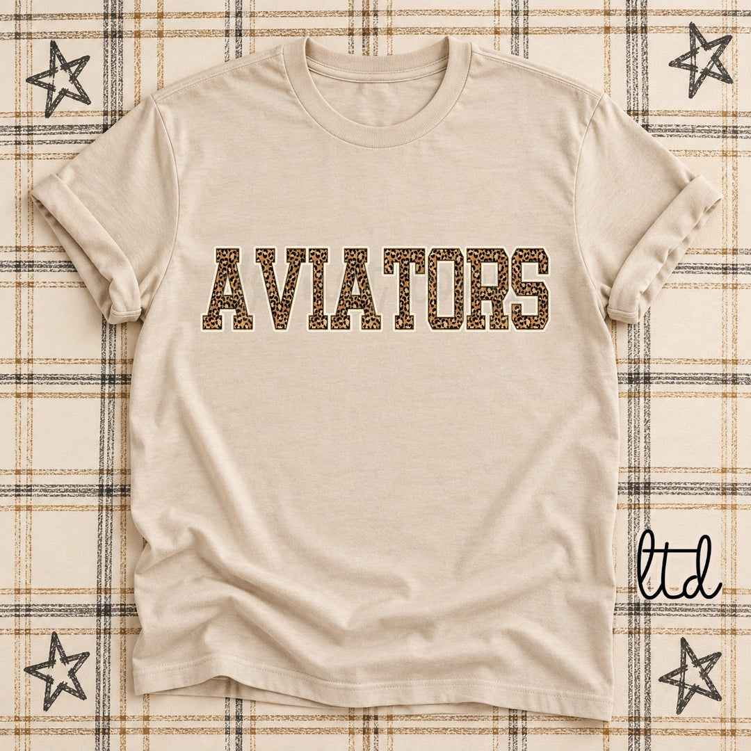 Aviators Dark Leopard Mascots DTF transfer mockup