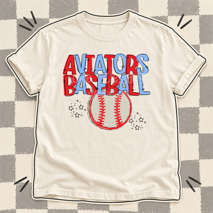 Aviators Red Columbia Blue Team Go Baseball Mascots DTF transfer mockup