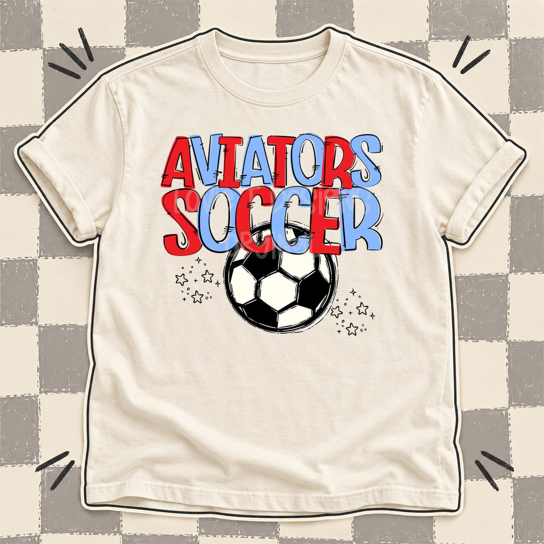 Aviators Red Columbia Blue Team Go Soccer Mascots DTF transfer mockup
