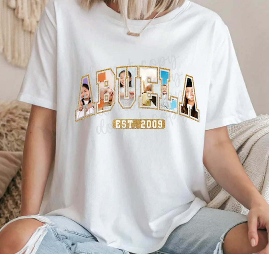 Abuela Est. Date Photo customizable DTF transfer mockup