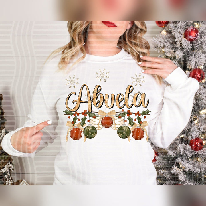 Abuela Christmas Name Ornaments DTF transfer