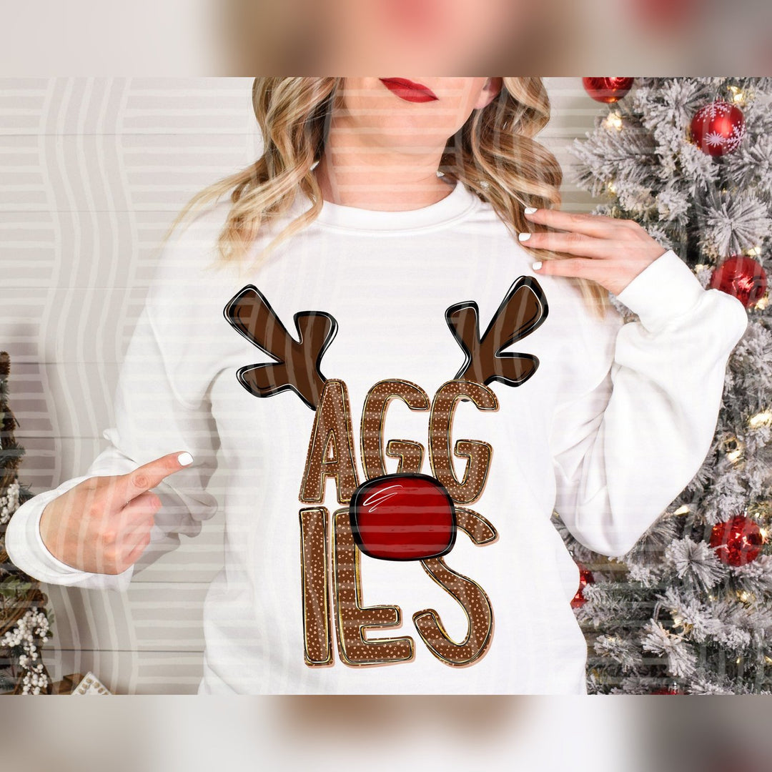 Aggies Deer Antler Mascots DTF transfer