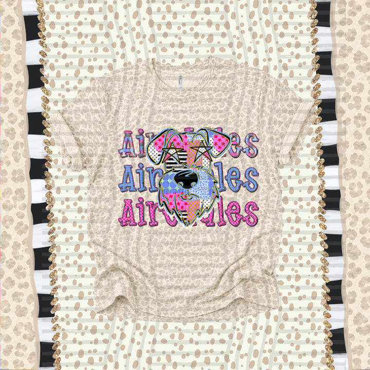Airedales Dolly Doodle mascot DTF transfer