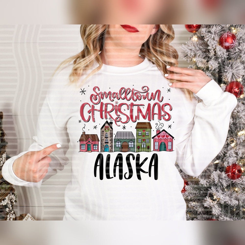 Alaska Smalltown Christmas States DTF transfer