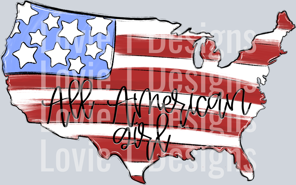 All American Girl USA Flag