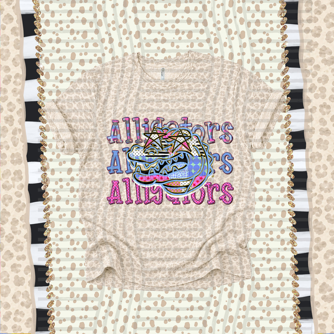 Alligators Dolly Doodle mascot DTF transfer