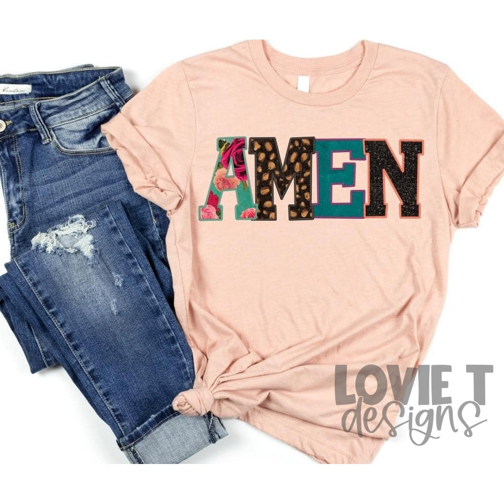 Amen Faux Applique - Lovie T Designs