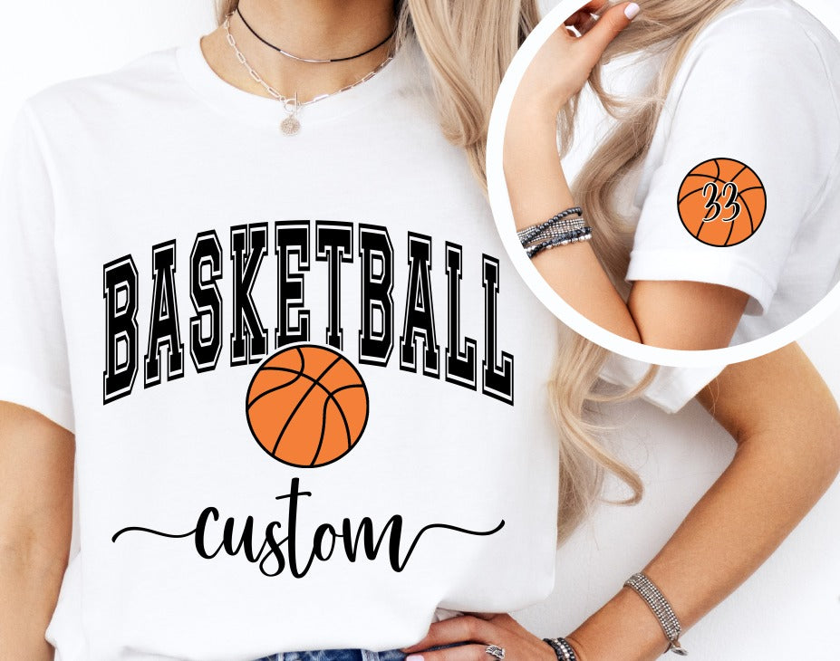 Arched Basketball + Custom Team Name + Sleeve