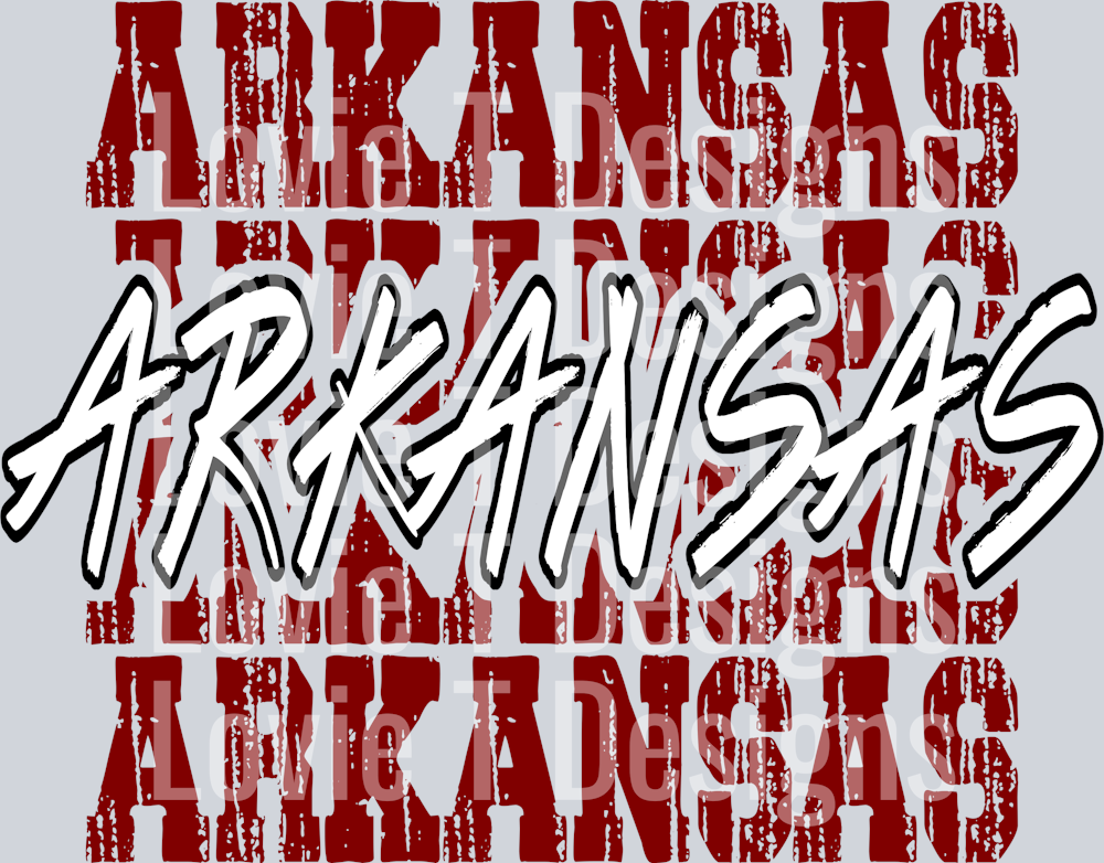 Arkansas Red White Stacked