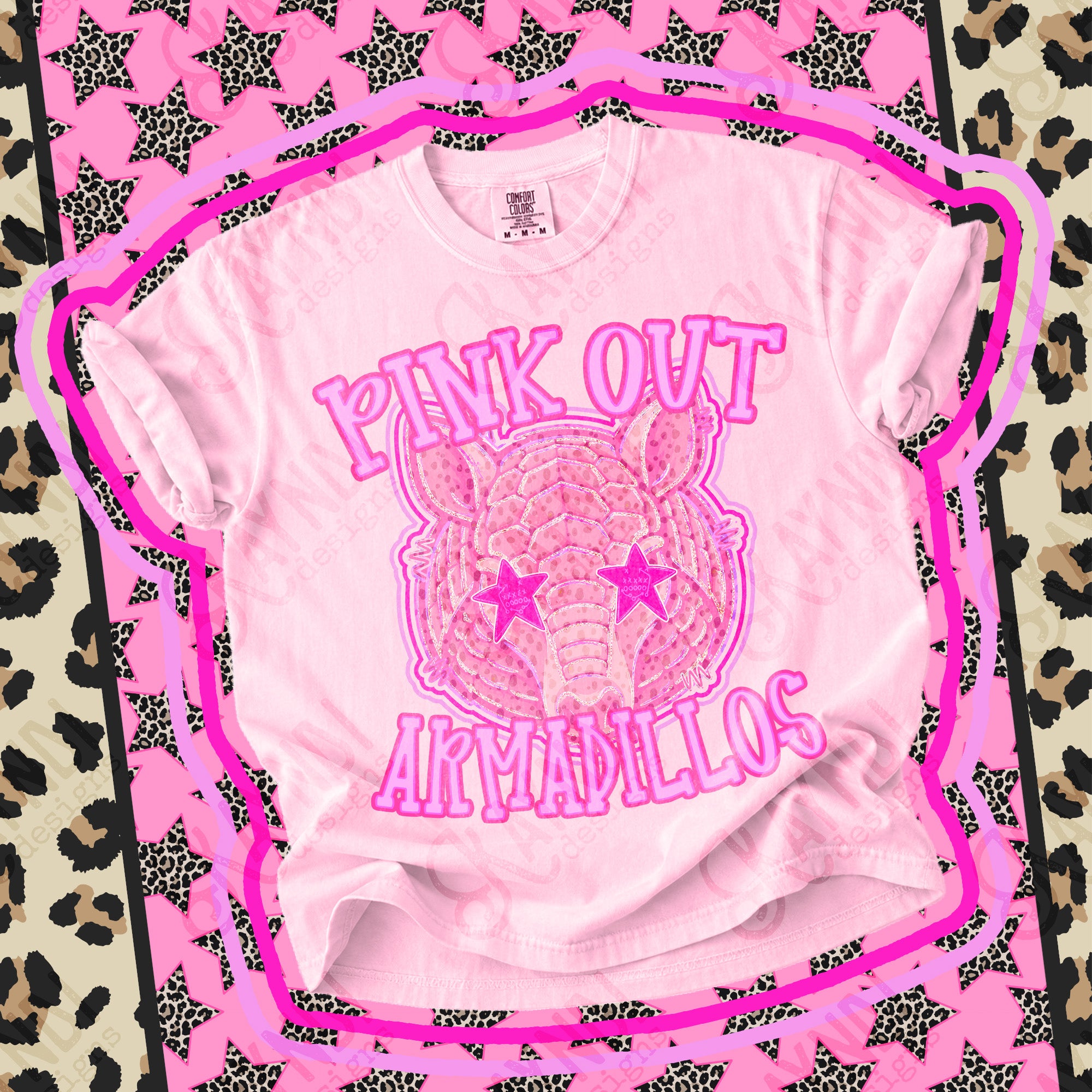 Pink Out Mascots Armadillos mockup