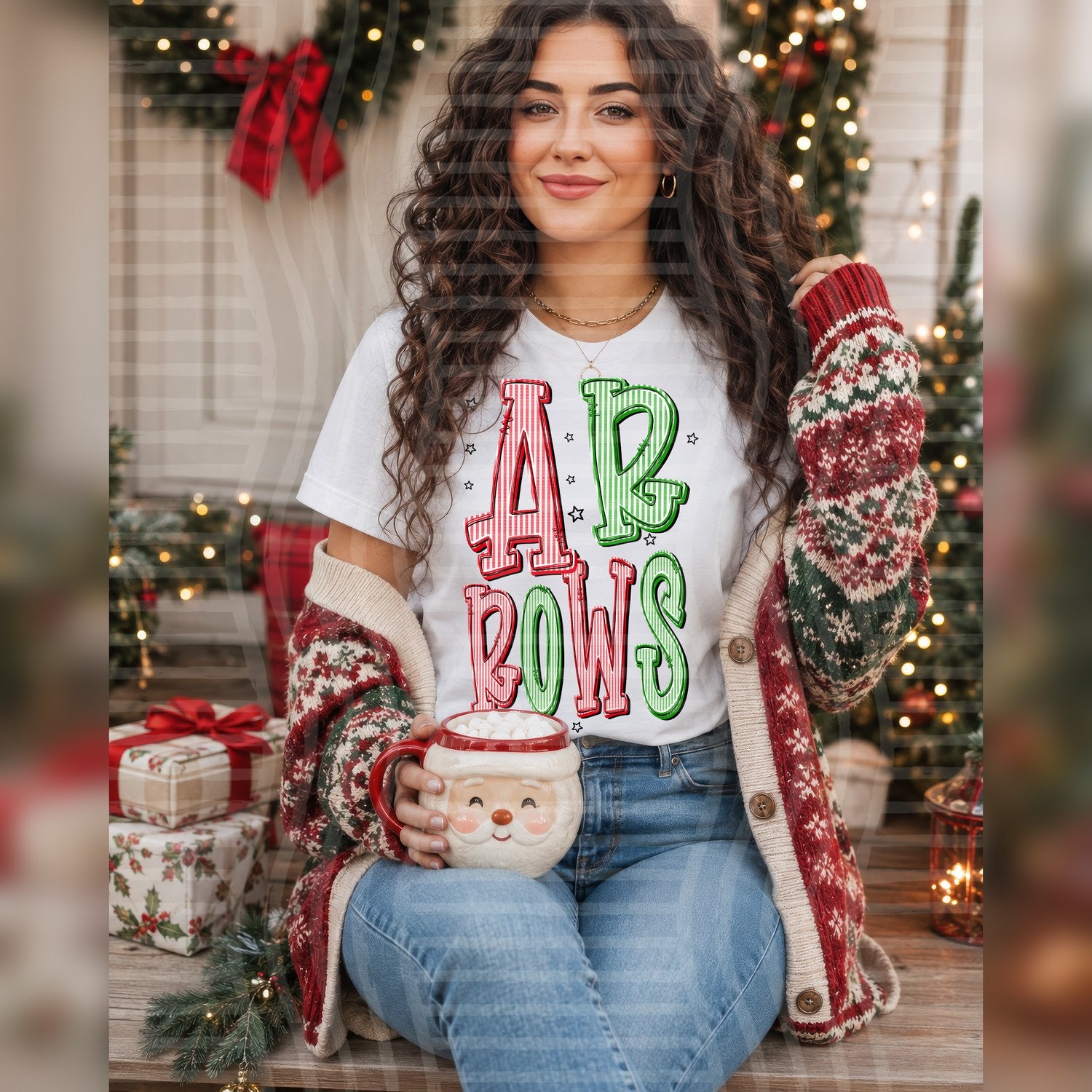 Christmas Seersucker Mascots Arrows design
