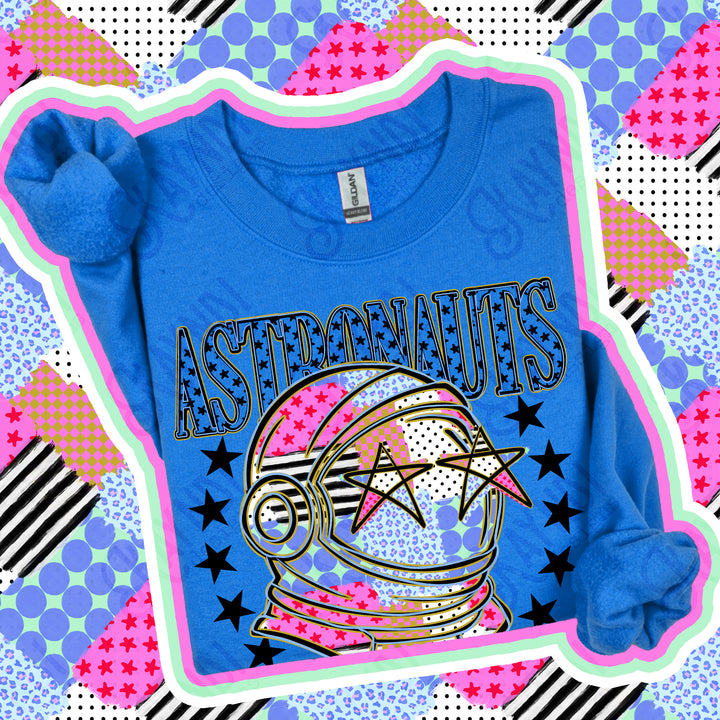Astronauts Patchwork Varsity Stars mascot DTF transfer