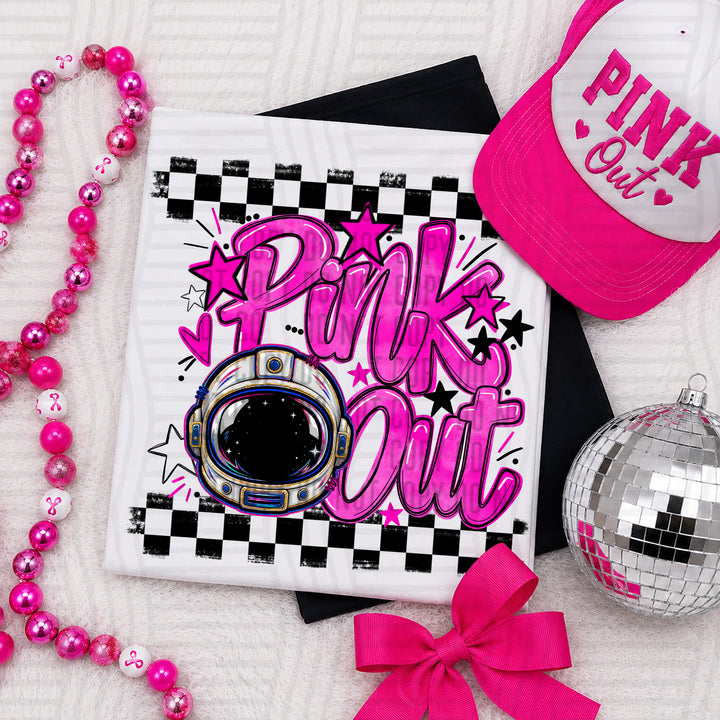 Astronauts Pink Out mascot DTF transfer