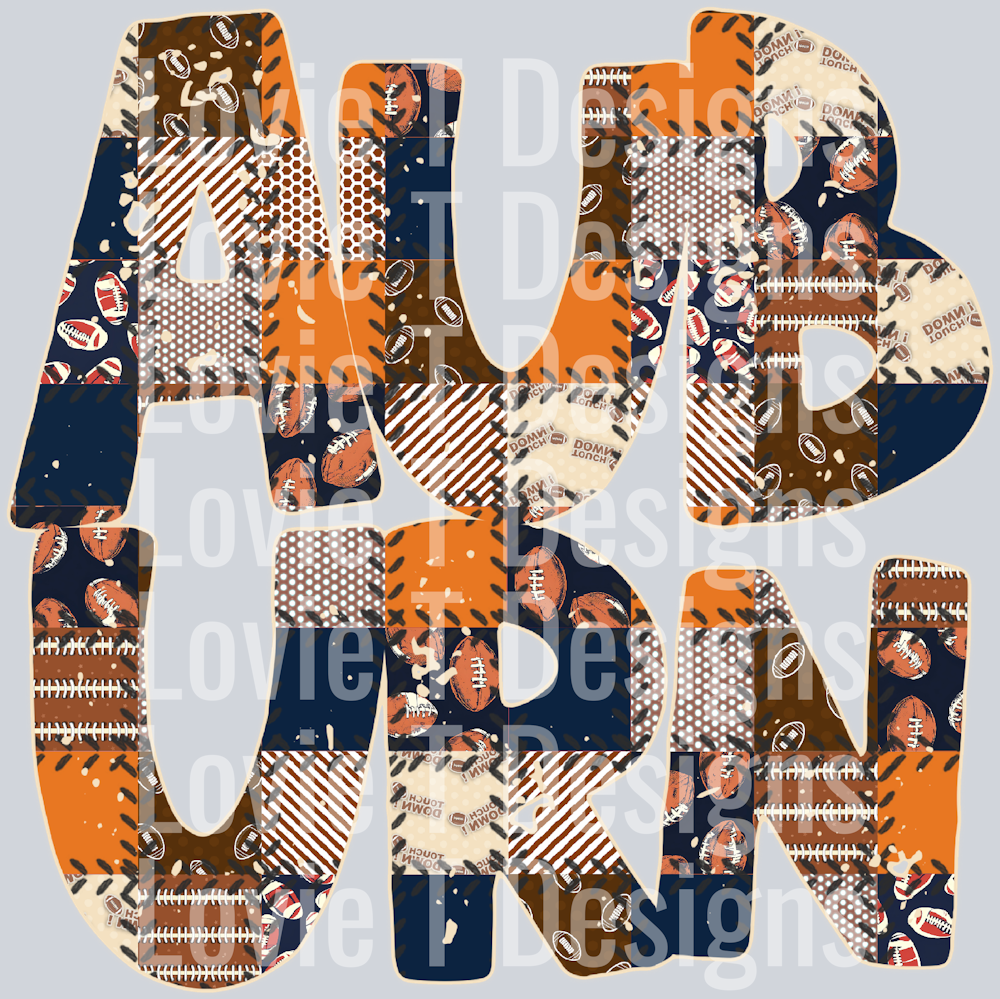 Auburn Football Quilted Orange Navy