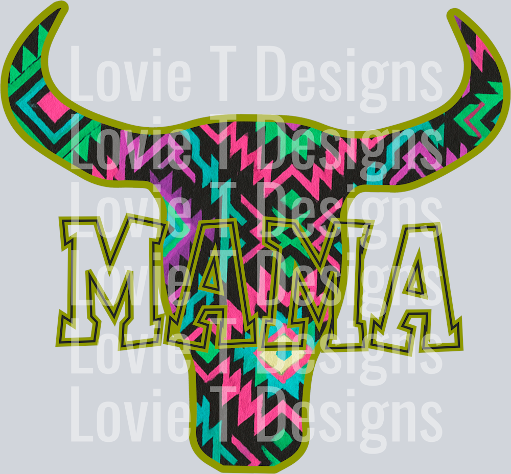 Aztec Bull Head Mama Dark Green