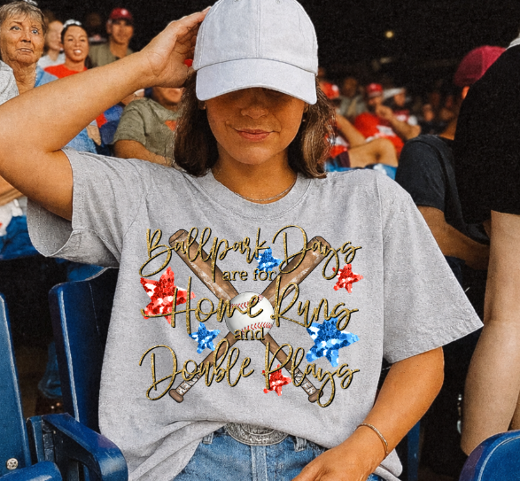 Ballpark Days Baseball DTF transfer design