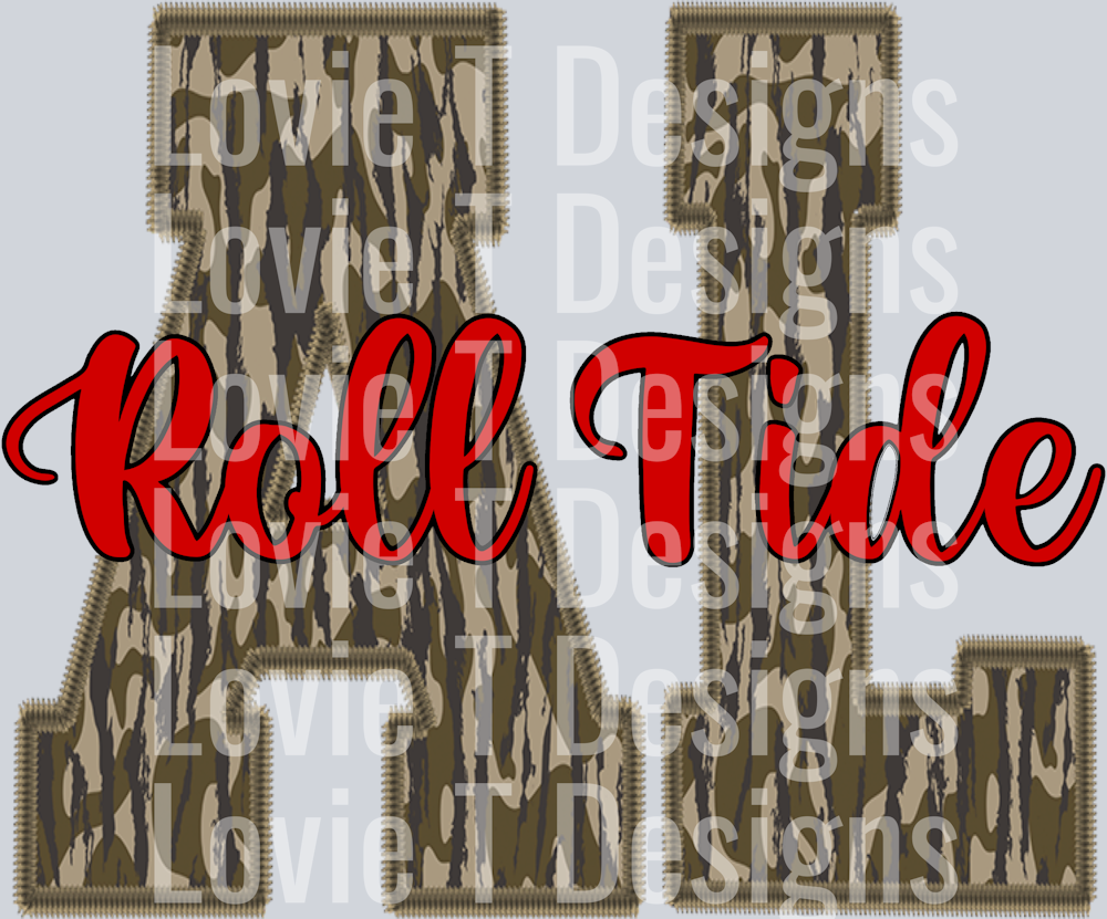 Bama Woodland Camo Initials