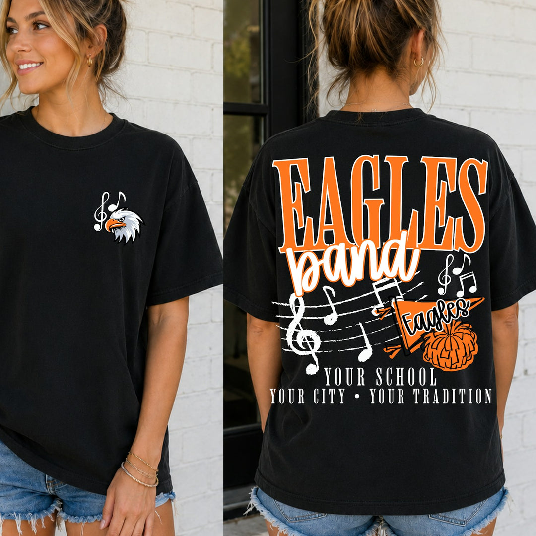 Band School Spirit Mascot customizable DTF transfer mockup