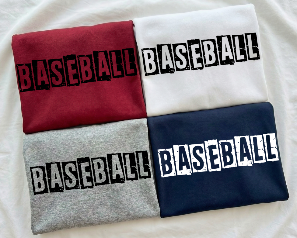 Baseball Black Block DTF transfer design