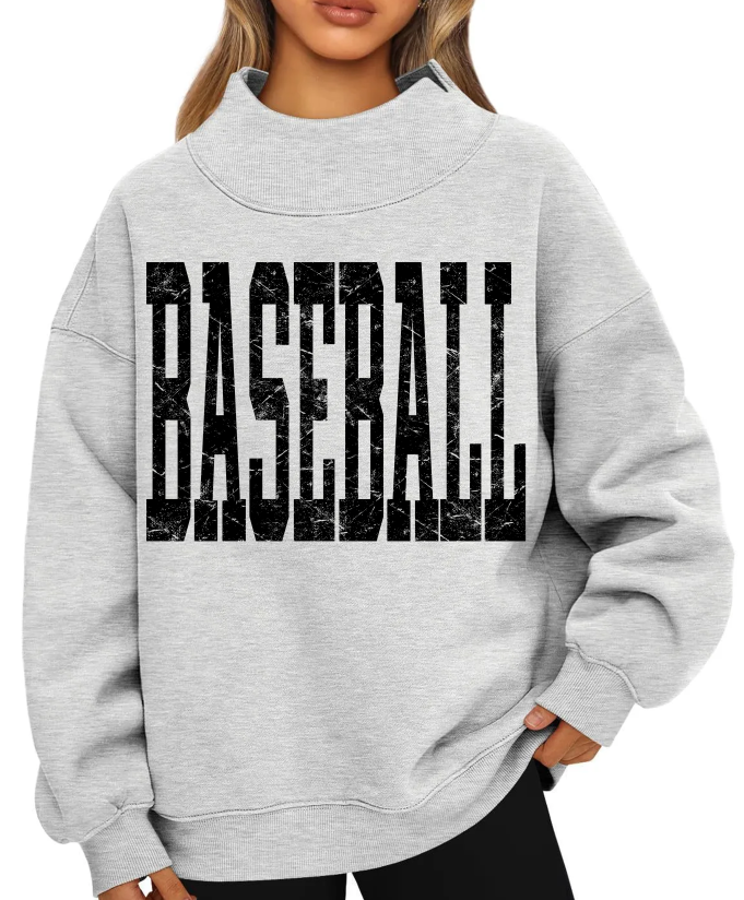 Baseball Black Textured DTF transfer design